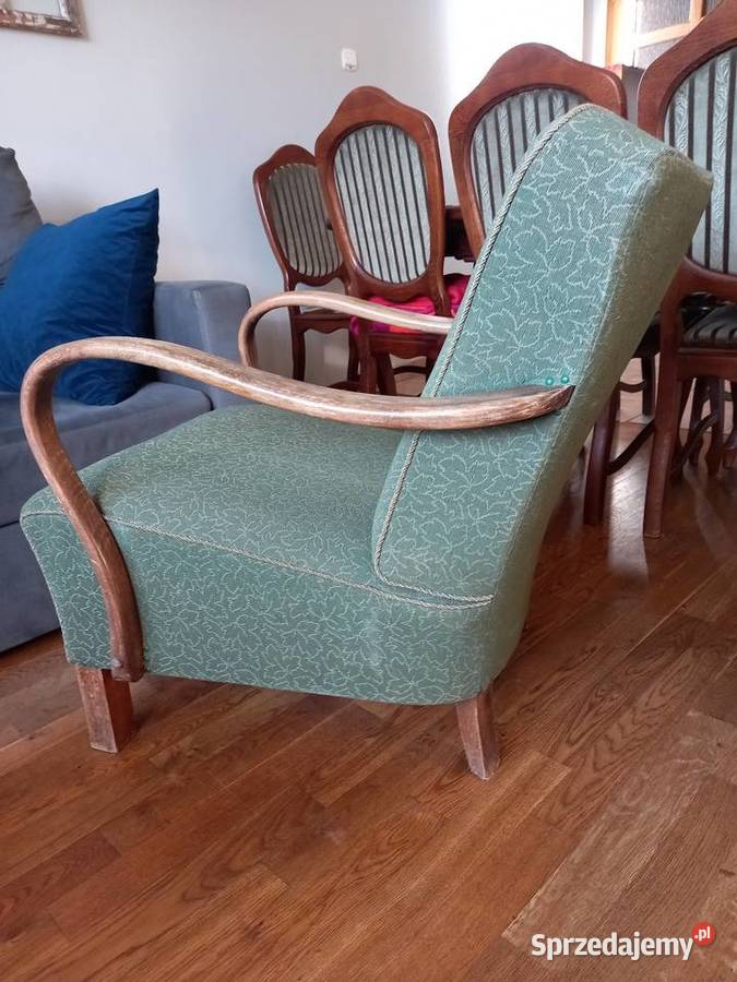 Stary przedwojenny fotel Art Deco vintage Rawicz