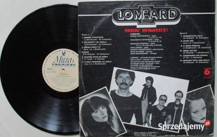 Lombard Śmierć dyskotece płyta winylowa1982 rock Łódź