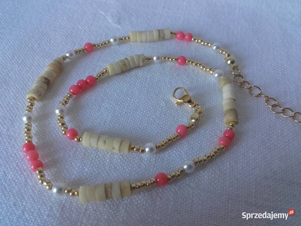 Naszyjnik koral perła swarovski mazowieckie Warszawa sprzedam