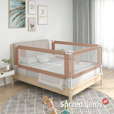 vidaXL Barierka do łóżeczka dziecięcego taupe