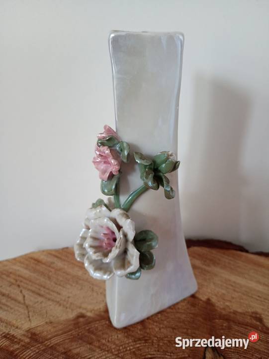 Śliczny Wazon z Różą porcelana stylowy wazonik z Włocławek sprzedam