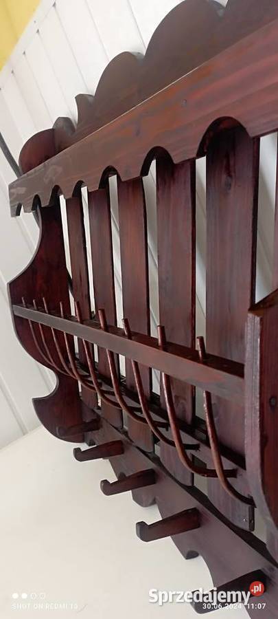 Stary drewniany wieszak Cepelia Rękodzieło