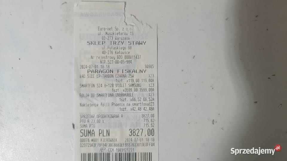 Smartfon SAMSUNG Galaxy S24 5G 8128GB Katowice sprzedam