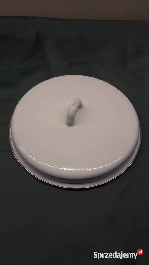 Pokrywka emaliowana 17 biała Głuchołazy