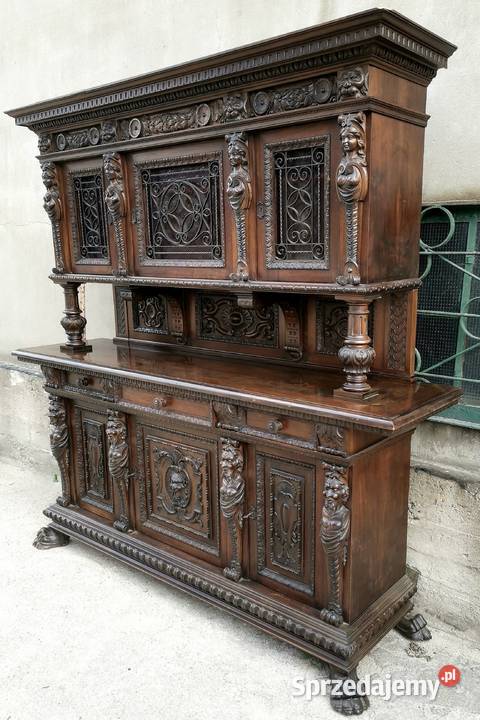 Kunsztowny kredens neorenesans włoski antyk Wałbrzych