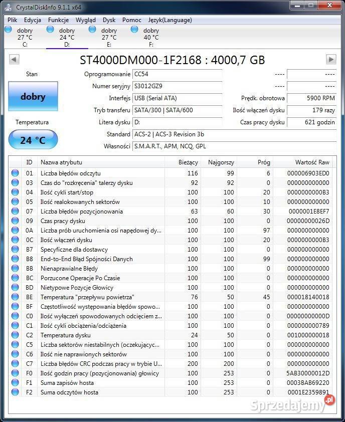 Dysk zewnętrzny 4TB Seagate USB 30 mało używany USB