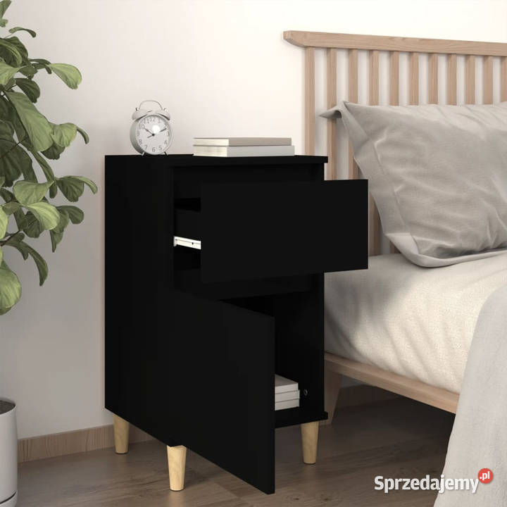 Szafka nocna czarna 40x35x70 WM819694