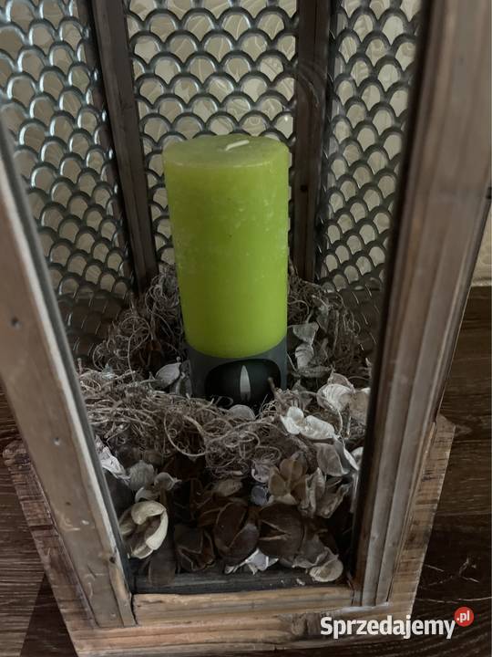 Lampion latarnia świecznik metaloplastyka drewno Bystrzyca Kłodzka