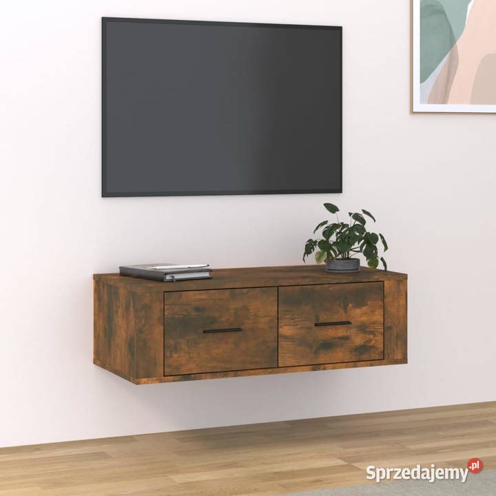 Wisząca szafka pod TV przydymiony dąb 80x36x25 RTV Warszawa sprzedam