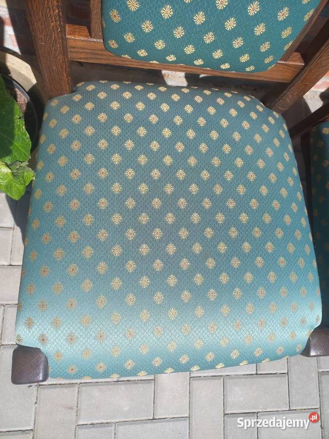 Krzesła dębowe drewniane zmateriałową tapicerką 50cm Gawroniec