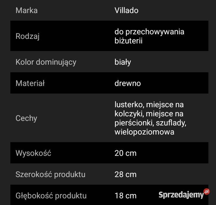 Szkatulka kasetka drewno biała 7 szuflad 28 nowa Poznań