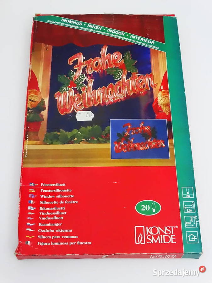 Dekoracja okienna Frohe Weihnachten Konst Smide