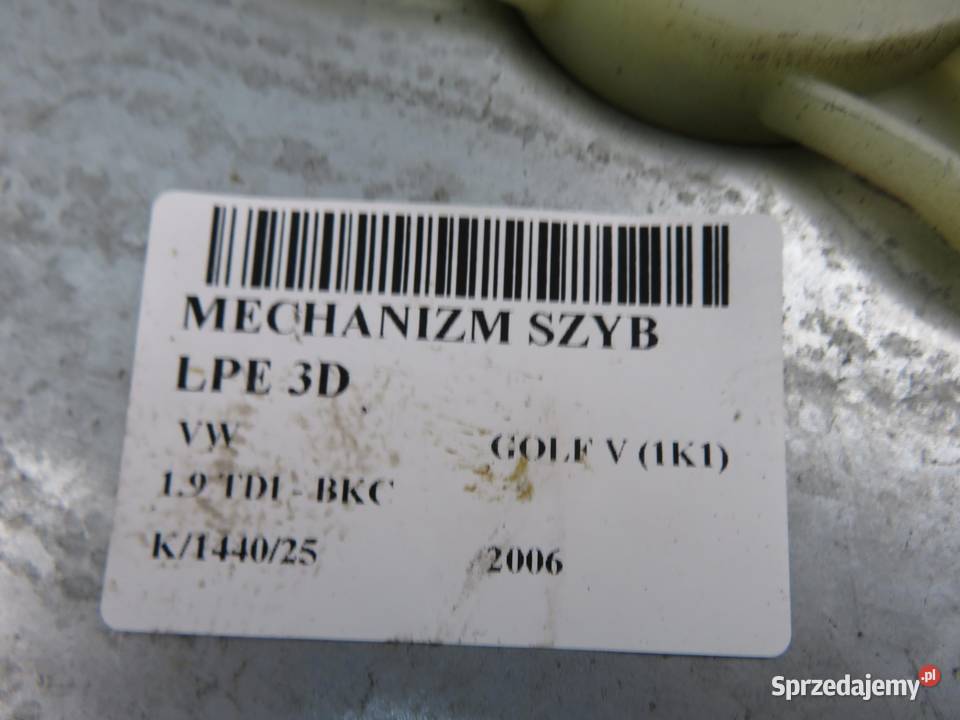 PODNOŚNIK SZYBY LEWY PRZEDNI 3D VW GOLF V