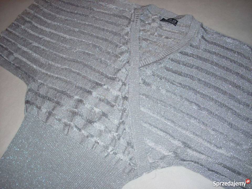 Srebrny Srebrzysty Sweter Sweterek Szerokie Nowy Sącz