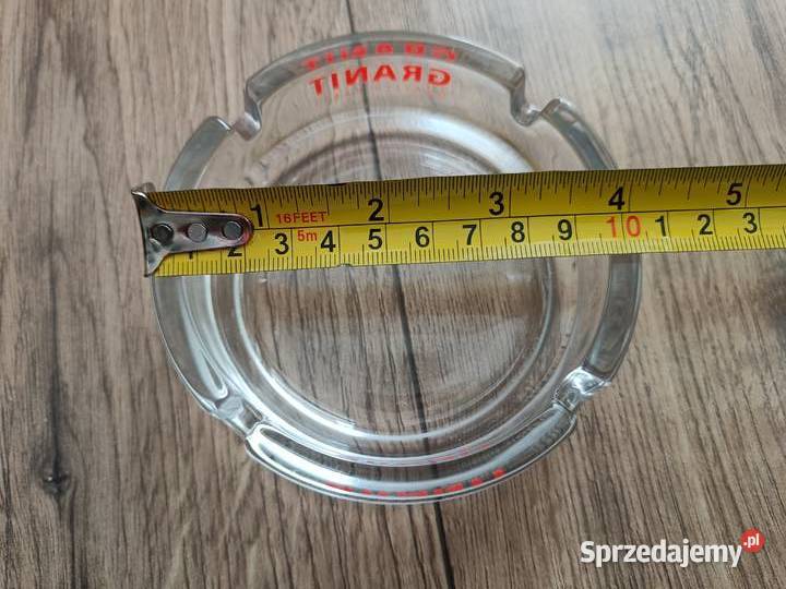 Popielniczka szklana z logo firmy Granit nieuszkodzony Biała Podlaska