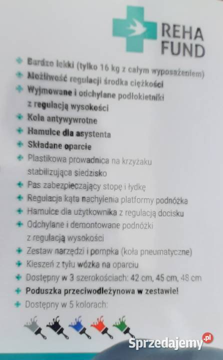 Wózek inwalidzki składany lekki rama aluminiowa Syców
