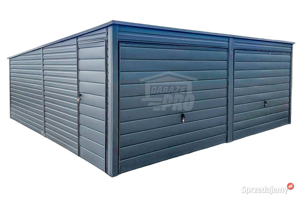 Garaż Blaszany 6x6m 2x Brama Uchylna Drzwi dach 36m2