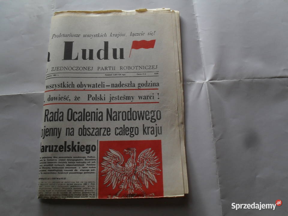 Trybuna Ludu 14 Grudnia 1981 r Ogłoszenie Stanu Pozostałe Wrocław