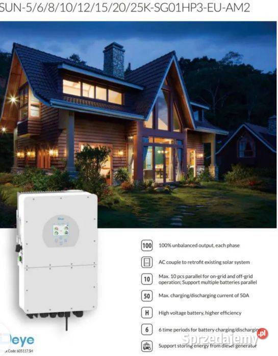Wyprzedaż DEYE 5KW SG01HP3 4899 brutto z VAT małopolskie sprzedam