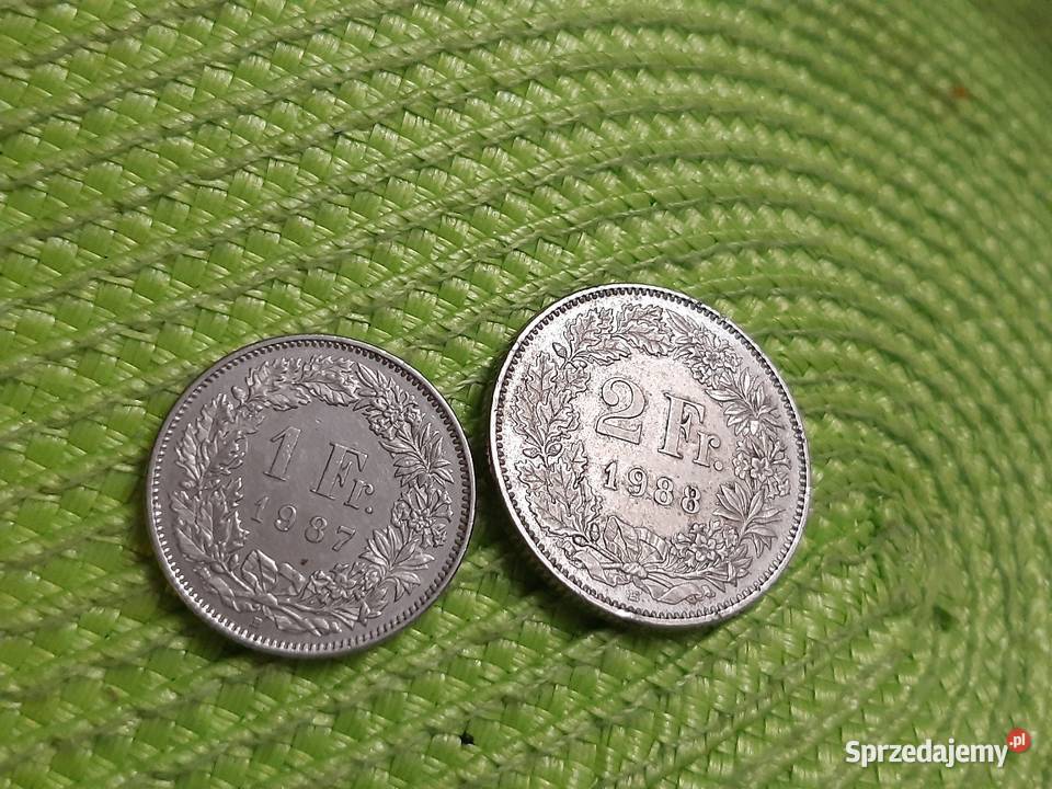 zestaw dwóch monet Szwajcarii Łomża