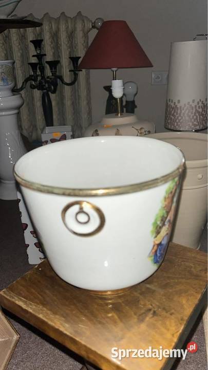 Osłonka Doniczka ze scenami w 2 medalionach Made Gdańsk