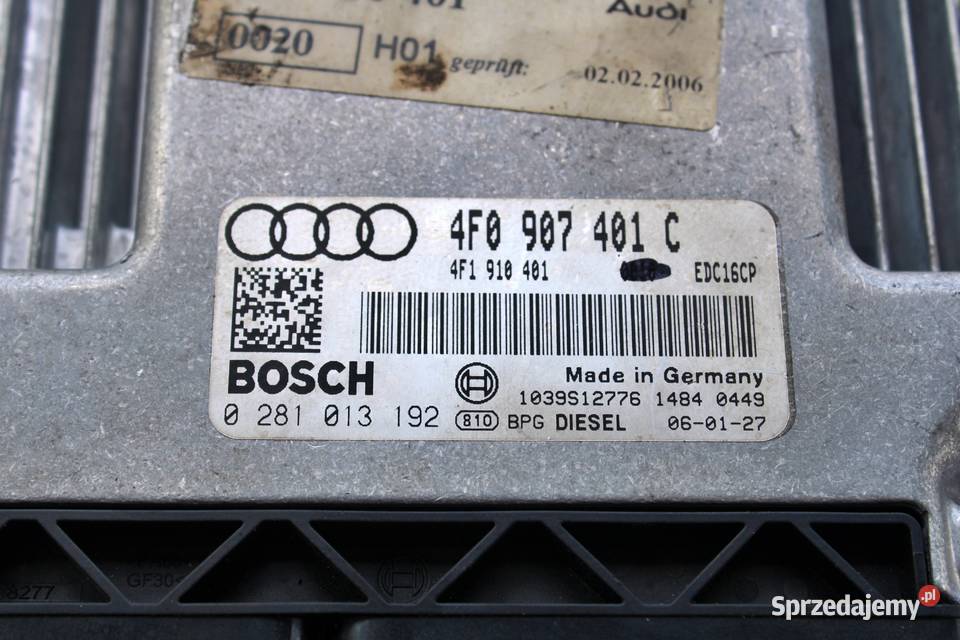 Sterownik Komputer ECU AUDI A6 27 TDI 4F0907401C Wrocław