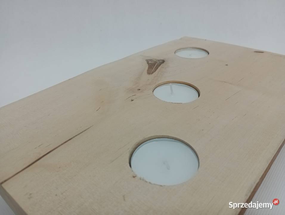 DREWNIANY ŚWIECZNIK Z PODGRZEAWCZAMI TEALIGHT S4 Żagań