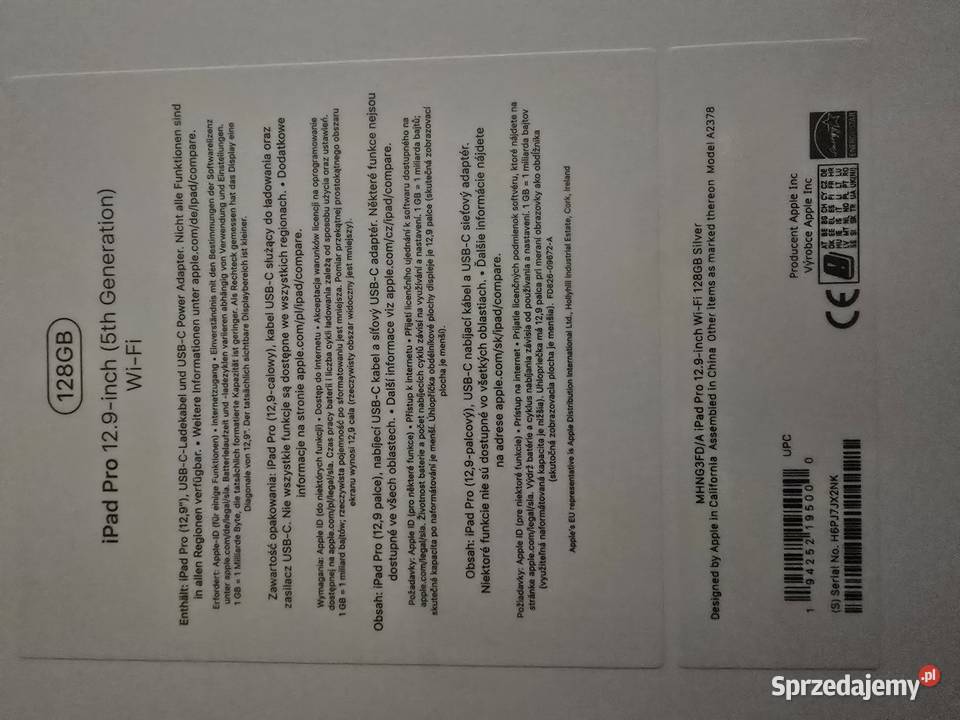 I pad 129 WiFi 5 gen 128 GB Nowy mazowieckie
