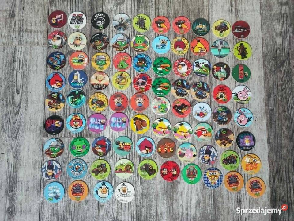 Zestaw 84 krążków tazos żetony Angry Birds podkarpackie