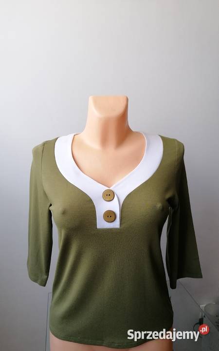 NOWA DAMSKA BLUZKA KHAKI RĘKAW 34 R40 łódzkie
