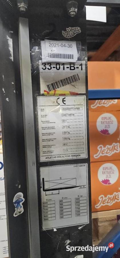Sprzedam dwa wózki wysokiego składowania ATLET elektryczny Poznań