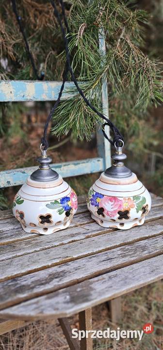 Lampa wiszaca ceramiczna ręcznie malowana Pozostałe Anielin