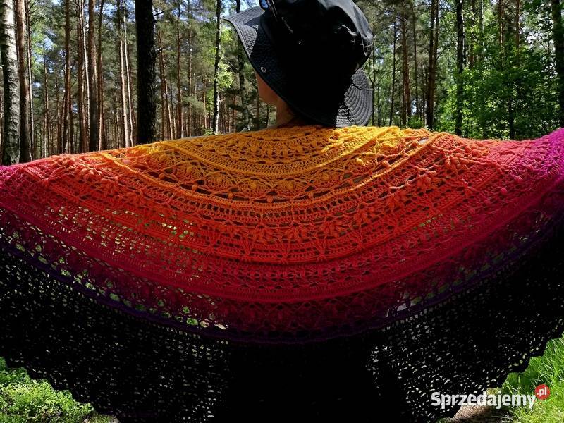 Chusta Ombre kolor Letni zmierzch rękodzieło na Skarżysko-Kamienna