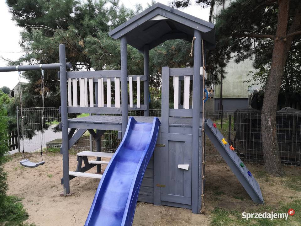 Plac zabaw dzieci huśtawka piaskownica ścianka Architektura ogrodowa Kawnice