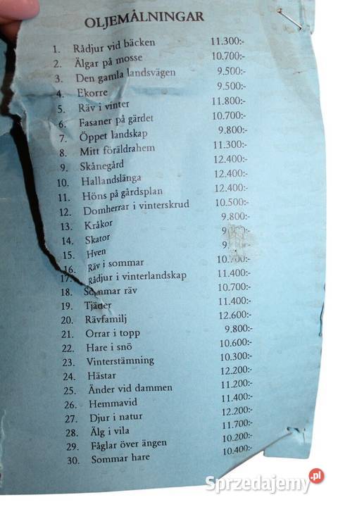 Obraz olejny na płótnie Stig Nillson 852 Szczecin sprzedam