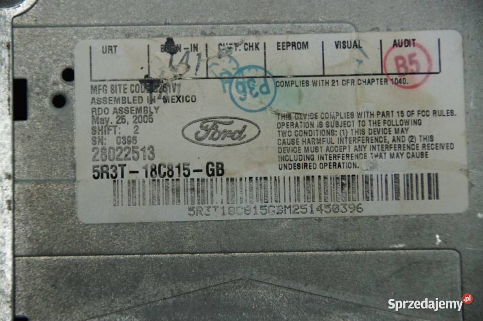 RADIO FORD MUSTANG V 5R3T18C815GB kujawsko-pomorskie Lipno