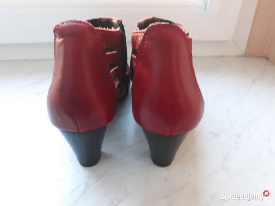 Eleganckie buty damskie MONAX czerwone skóra Opole sprzedam