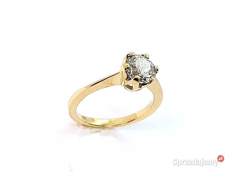 Pierścionek z brylantem 112 ct złoto pr 585 14K złoto Pruszków