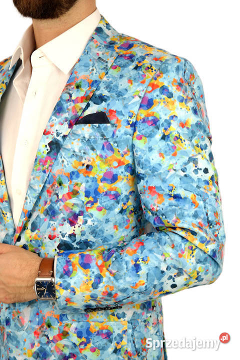 GIOVANNI PERA Marynarka Męska D622 Kolorowa Ostrów Wielkopolski