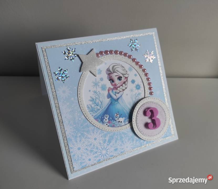 Kartka ręcznie robiona na urodziny Kraina lodu łódzkie Łódź sprzedam