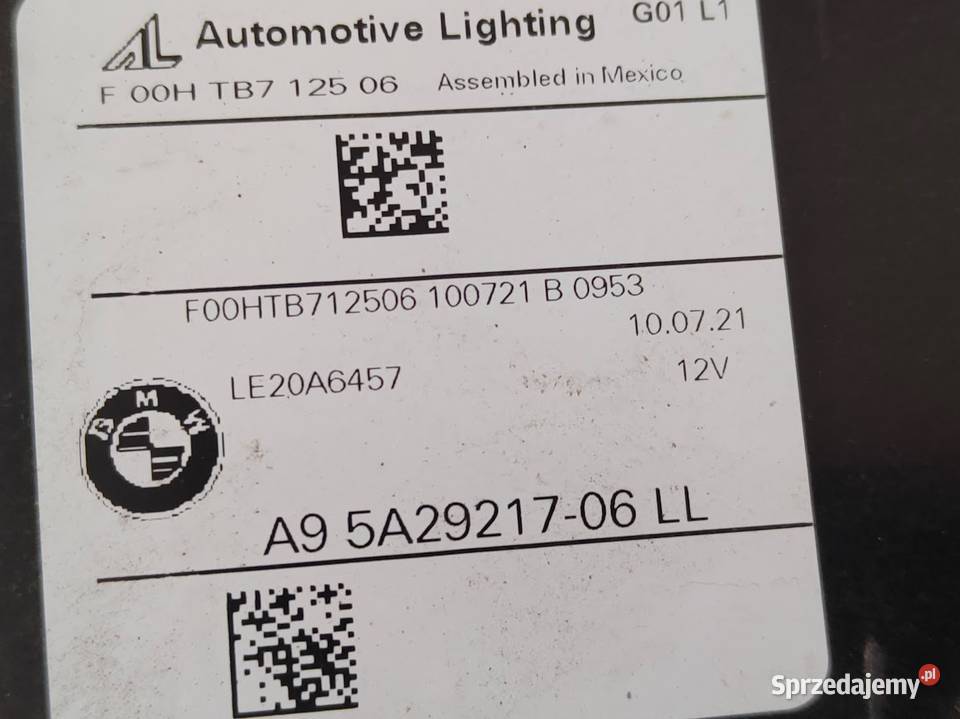 Lampa Lewy Przód BMW X3 G01 Full Led Laser osobowe Pleszew