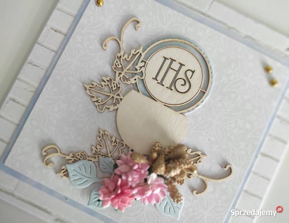 Kartka Komunia Święta handmade ręcznie robiona Łódź