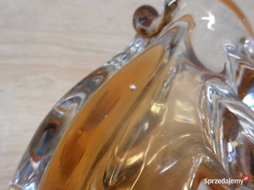 Szklany wazon Czechosłowacja Porcelana i szkło Raszków