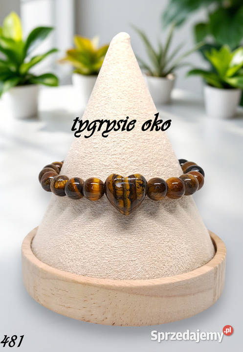 Bransoletka z tygrysiego oka TYGRYSIE OKO serce mazowieckie