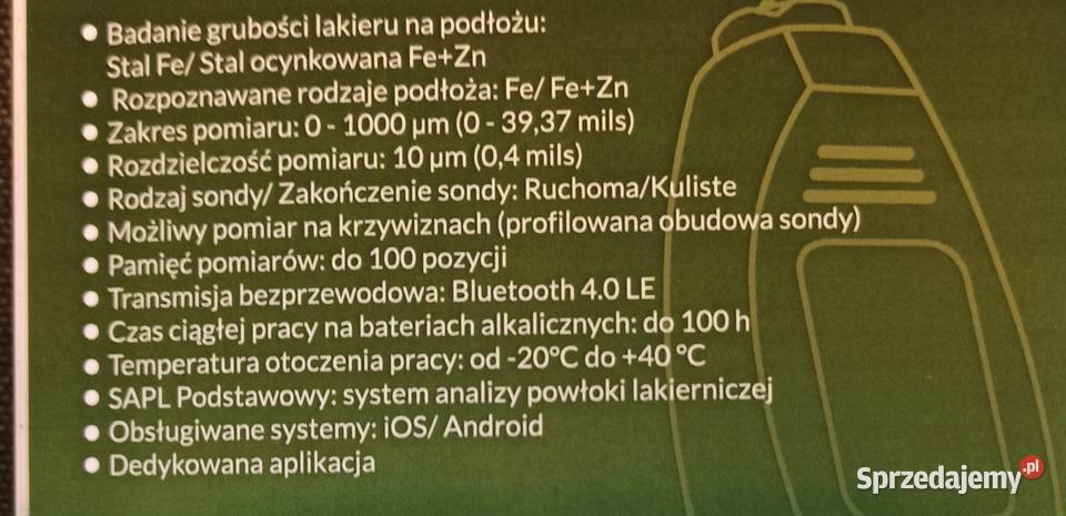 Miernik lakieru sonda kulkowa Kraków sprzedam
