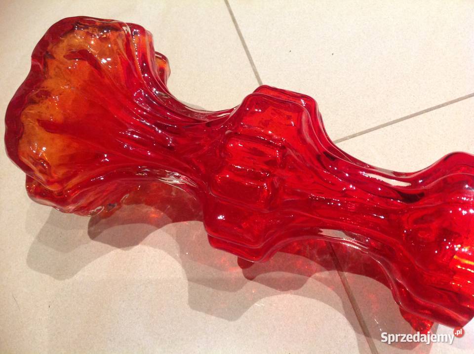 Czerwony Wazon INGRID GLASS Szkło Kryształowe Porcelana i szkło lubuskie Nowa Sól