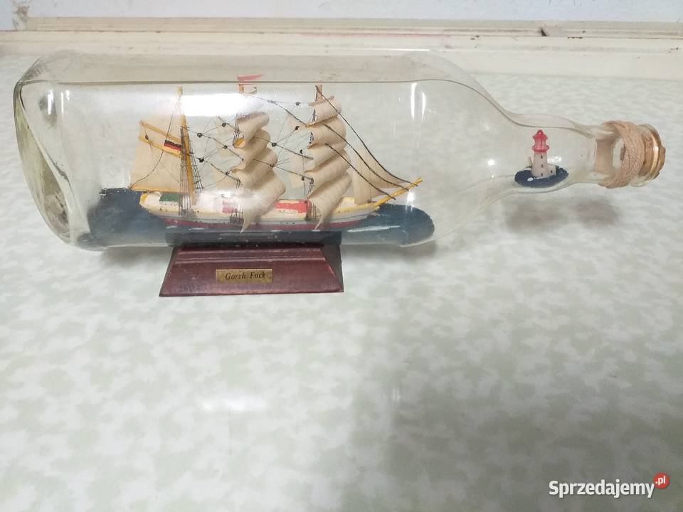 statek w butelce rafandynka żaglowiec gorch fock 28,5cm
