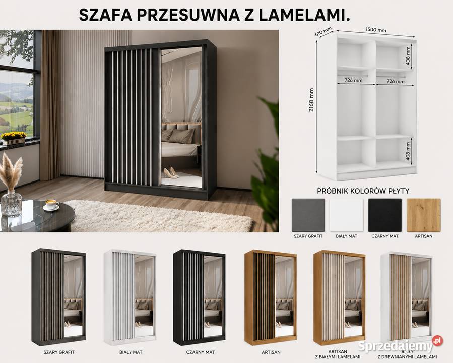 szafa przesuwna z lamelami Kępno