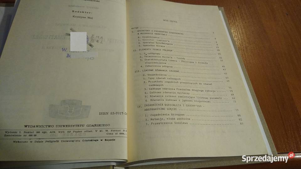 Wstęp do fizyki matematycznej metody Gdańsk sprzedam