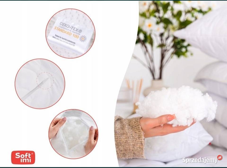 2 x PODUSZKA 45X45 antyalergiczna zamek GRUBA